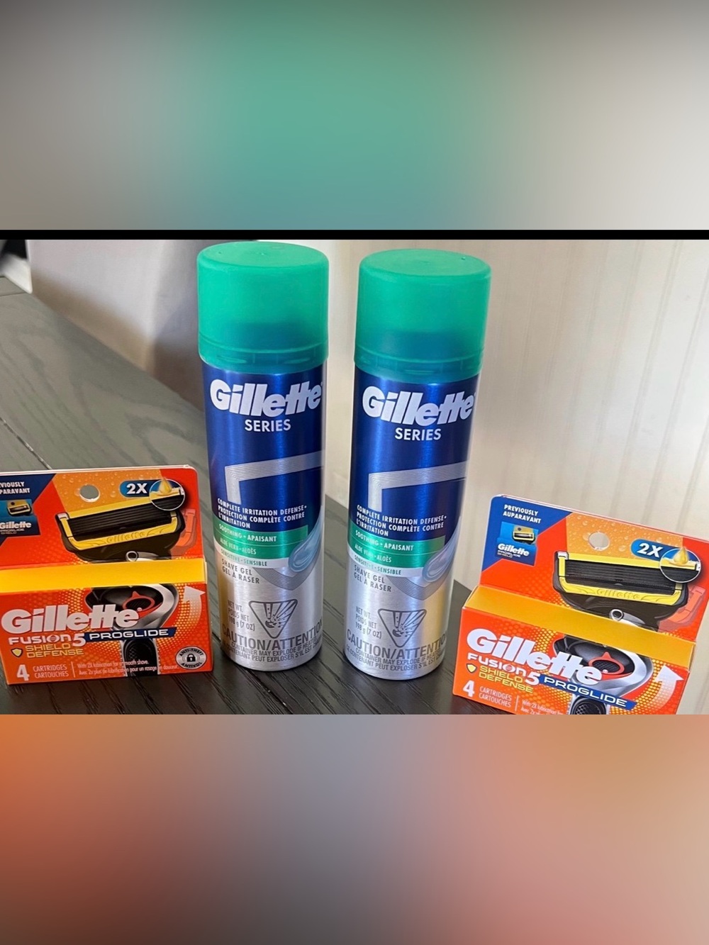 Gillette Fusion 5 Proglide Razor Cartridge Refills X 2 Boxes + 2 Shaving Creams
